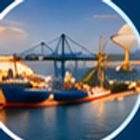 Buque junto a grúas pórtico en un puerto, que representa Puerto Cabello